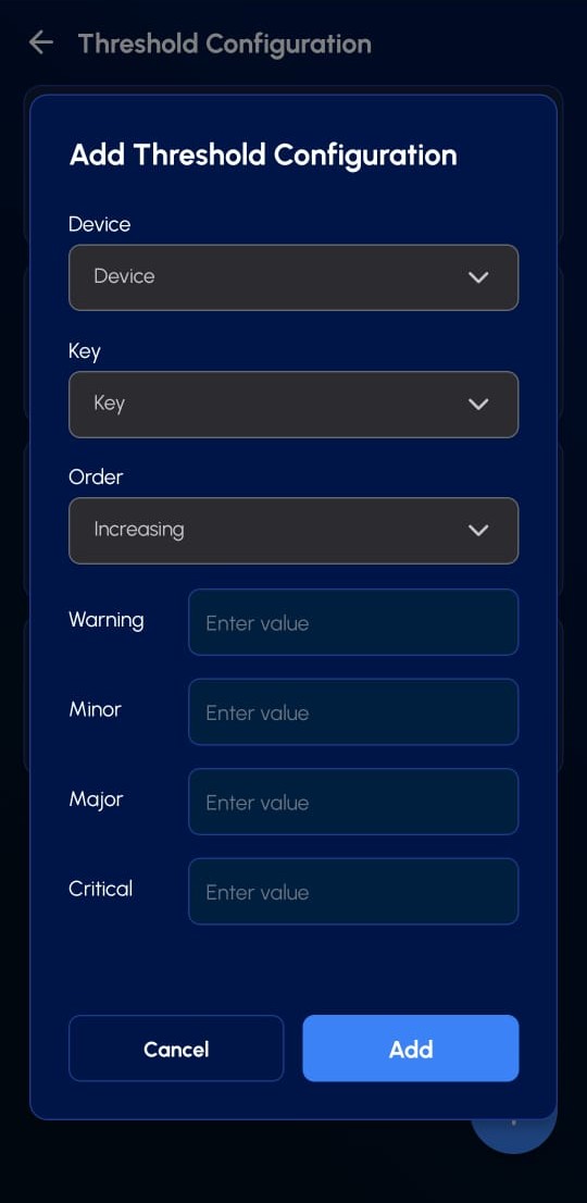 Add Threshold Configuration Screen